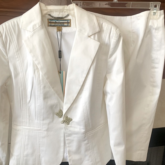 Allen B. By Allen Schwartz Jackets & Blazers - Allen B. By Allen Schwartz White Blazer and Pants Set